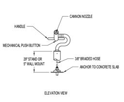 Water Cannon Model 1800-20 plan view Water Cannon Model 1800-20 plan view