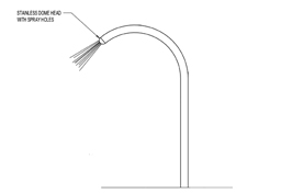 Angled Spray Pole Model 1800-86 plan view Angled Spray Pole Model 1800-86 plan view