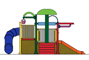 Water Play Structure Model 2702-106 plan view Water Play Structure Model 2702-106 plan view
