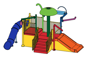 Water Play Structure Model 2702-106 plan view Water Play Structure Model 2702-106 plan view