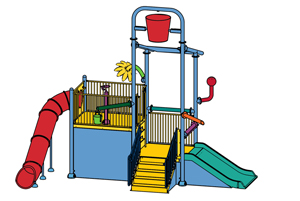 Water Play Structure Model 2702-107 plan view Water Play Structure Model 2702-107 plan view