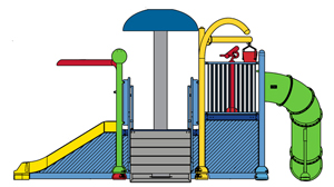 Water Play Structure Model 2702-113 plan view Water Play Structure Model 2702-105 plan view