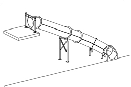 Closed Fiberglass Flume Landscape Slide Model: 9410-32 plan view Closed Fiberglass Flume Landscape Slide Model: 9410-32 plan view