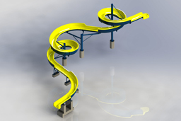 Fiberglass Hillside Slide Model: Tyler Hill 3D view Fiberglass Hillside Slide Model: Tyler Hill 3D view