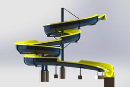 Fiberglass Hillside Slide Model: Tyler Hill 3D view Fiberglass Hillside Slide Model: Tyler Hill 3D view