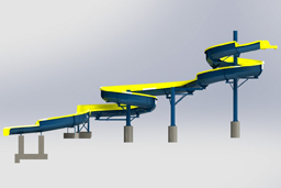 Fiberglass Hillside Slide Model: Tyler Hill 3D view Fiberglass Hillside Slide Model: Tyler Hill 3D view