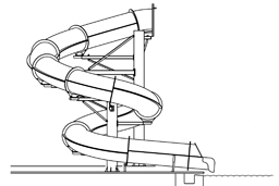 Closed Fiberglass Flume Landscape Slide plan view Model: Riley Closed Fiberglass Flume Landscape Slide plan view Model: Riley