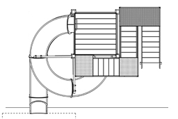 Closed Fiberglass Flume Water Slide Model 1615-32 plan view Closed Fiberglass Flume Water Slide Model 1615-32 plan view