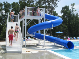 Polyethylene Flume Water Slide Model 1615 with 48 inch wide stairs Polyethylene Flume Water Slide Model 1615