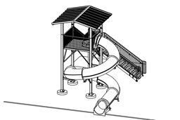 Closed Fiberglass Flume Water Slide Model 1616-32 plan view Closed Fiberglass Flume Water Slide Model 1616-32 plan view