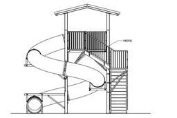 Polyethylene Flume Water Slide Model 1616 Spiral Stairs Plan View Polyethylene Flume Water Slide Model 1616 Spiral Stairs Plan View