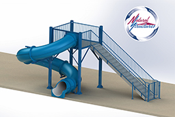 Closed Flume Fiberglass Water Slide Model 1625-32 with optional locking gate Closed Flume Fiberglass Water Slide Model 1625-32 with optional locking gate