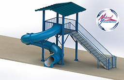 Closed Flume Fiberglass Water Slide Model 1625-32 with optional canopy & locking gate Closed Flume Fiberglass Water Slide Model 1625-32 with optional canopy & locking gate