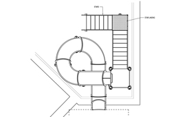 Closed Flume Fiberglass Water Slide Model 1688-32 plan view Closed Flume Fiberglass Water Slide Model 1688-32 plan view