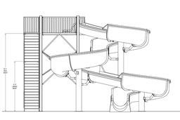 Fiberglass Water Slide Model 1830M plan view Fiberglass Water Slide Model 1830M plan view