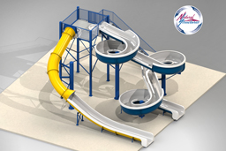 Double Fiberglass Flume Water Slide Model 1906 Double Fiberglass Flume Water Slide Model 1906