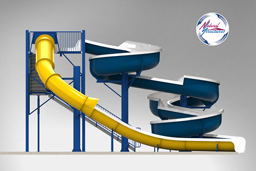 Double Fiberglass Flume Water Slide Model 1906 Double Fiberglass Flume Water Slide Model 1906