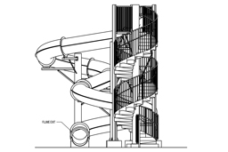 Closed Flume Fiberglass Water Slide Model 1925 plan view Closed Flume Fiberglass Water Slide Model 1925 plan view