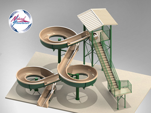 Fiberglass Flume Water Slide Model 1940 Fiberglass Water Slide Model 1940
