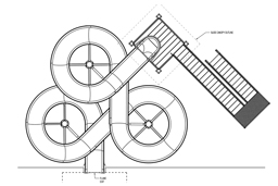 Fiberglass Flume Water Slide Model 1940 plan view