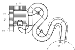Fiberglass Flume Water Slide Model 1954 plan view