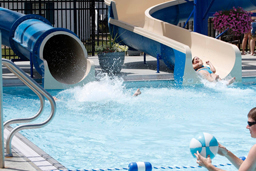 Double Fiberglass Flume Water Slide Model 2040 Double Fiberglass Flume Water Slide Model 2040