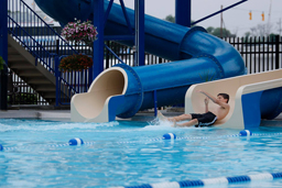 Double Fiberglass Flume Water Slide Model 2040 Double Fiberglass Flume Water Slide Model 2040