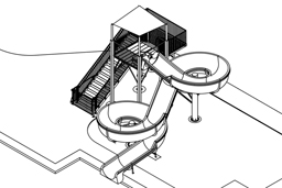 Open Fiberglass Flume Water Slide Model 3001 plan view Open Fiberglass Flume Water Slide Model 3001 plan view