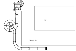 Closed Flume Fiberglass Water Slide Model 2057 plan view Closed Flume Fiberglass Water Slide with exit lane Model 2057