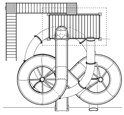 Combination Flume Water Slide Model 1865 plan view Combination Flume Water Slide Model 1865 plan view