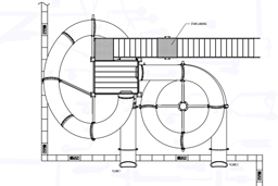 Double Polyethylene Flume Water Slide Model 1648 plan view