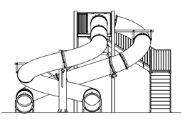 Double Polyethylene Flume Water Slide Model 1667 plan view Double Polyethylene Flume Water Slide Model 1667 plan view