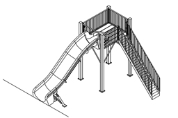 Fiberglass Drop Slide Water Slide Model 1801 plan view Fiberglass Drop Slide Water Slide Model 1801 plan view