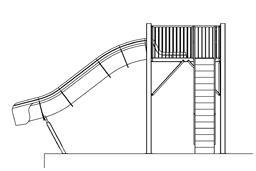 Fiberglass Drop Slide Water Slide Model 1801 plan view Fiberglass Drop Slide Water Slide Model 1801 plan view