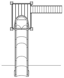 Fiberglass Drop Slide Water Slide Model 1801 plan view Fiberglass Drop Slide Water Slide Model 1801 plan view