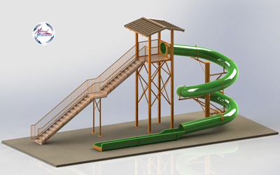 Polyethylene Flume Water Slide Model 1642 with exit lane Polyethylene Flume Water Slide Model 1642 with Exit Lane