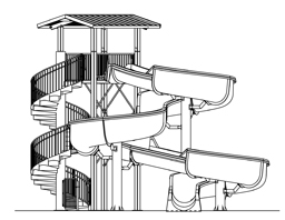 Fiberglass Flume Water Slide Model 1830 plan view Fiberglass Water Slide Model 1830 plan view