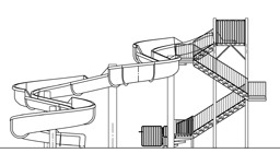 Fiberglass Flume Water Slide Model 1855 plan view Fiberglass Water Slide Model 1855 plan view