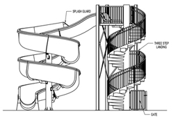 Fiberglass Flume Water Slide Model 1919 plan view Fiberglass Water Slide Model 1919 plan view