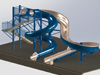 Double Fiberglass Flume Water Slide Model 2040 Double Fiberglass Flume Water Slide Model 2040