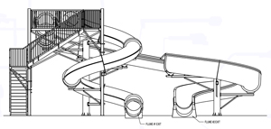 Double Fiberglass Flume Water Slide Model 2040 Double Fiberglass Flume Water Slide Model 2040