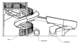 Double Fiberglass Flume Water Slide Model 2040 plan view Double Fiberglass Flume Water Slide Model 2040 plan view