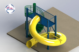 Polyethylene Flume Water Slide Model 1625 3D Water Slide Model 1625 3D