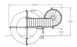 Polyethylene Flume Water Slide Model 1625 plan view Water Slide Model 1625 plan view