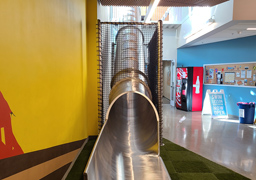 Closed Flume Stainless Steel Slide with Clear Skylights Model SS-A1018 Closed Flume Stainless Steel Slide with Clear Skylights Model SS-A1018