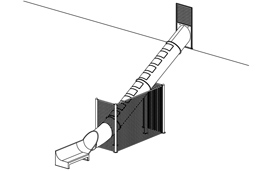 Closed Flume Stainless Steel Slide with Clear Skylights Model SS-A1018 plan view Closed Flume Stainless Steel Slide with Clear Skylights Model SS-A1018 plan view