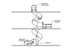 2 Closed Flume Stainless Steel Slides Model SS-A1022 plan view 2 Closed Flume Stainless Steel Slides Model SS-A1022 plan view