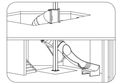 Stainless Steel Slide with Clear Skylights Model SS-A1025 plan view Stainless Steel Slide with Clear Skylights Model SS-A1025 plan view