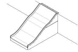 Stainless Steel Wave Slide with Skirts Model SS-A1032 plan view Stainless Steel Wave Slide with Skirts Model SS-A1032 plan view