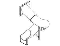 Indoor Stainless Steel Slide Model SS-A1034 plan view Indoor Stainless Steel Slide Model SS-A1034 plan view